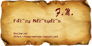 Füzy Mátyás névjegykártya