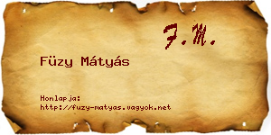Füzy Mátyás névjegykártya