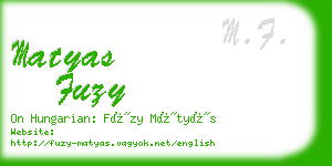 matyas fuzy business card